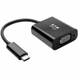 Tripp Lite USB-C to VGA Adapter, Thunderbolt 3 - M/F, USB 3.1, 1080p, Black - 6" USB/VGA Video Cable for Smartphone, Chromebook, Projector, Video Device, Monitor, Notebook, Tablet, MacBook - First End: 1 x USB 3.1 Type C - Male - Second End: 1 x 15-pin HD-15 - Female - 5 Gbit/s - Supports up to 1920 x 1200 - Nickel Plated Connector - Black