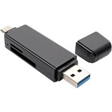 Tripp Lite USB-C Memory Card Reader, 2-in-1 USB-A/USB-C, USB 3.1 Gen 1