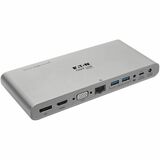 Eaton+Tripp+Lite+Series+USB-C+Dock%2C+Triple+Display+-+4K+HDMI%2FDisplayPort%2C+VGA%2C+USB+3.x+%285Gbps%29%2C+USB-A%2FC+Hub+Ports%2C+GbE%2C+100W+PD+Charging+-+Thunderbolt+3%2C+Silver