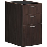 HON Foundation Pedestal File - 3-Drawer - 15.6" x 21.8"27.8" - 3 x Box, Box, File Drawer(s) - Finish: Mahogany, Thermofused Laminate (TFL)