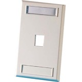 Ortronics Single Gang Keystone Faceplate, 1 Port, Cloud White - 1 x Total Number of Socket(s) -...