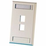 Ortronics Single Gang Keystone Faceplate, 2 Port, Electrical Ivory - 2 x Total Number of Socket(s)...