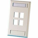 Ortronics Single Gang Keystone Faceplate, 4 Port, Electrical Ivory - 4 x Total Number of Socket(s)...
