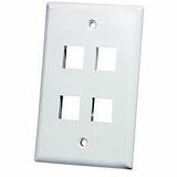 Ortronics Faceplate - 4 x Socket(s) - 1-gang - Wall Mount, Surface Mount - White (KSFPR4-88)