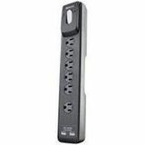 Woods 6-Outlet Surge Strip With 3' Cord, 1780 Joules - White - Right Angle - 2 x USB Type A, 6 x AC Power - 1.80 kVA - 1780 J - 125 V AC Input - 3 ft (0.91 m) - Strip