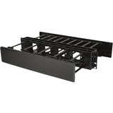 C2g DHMC2RU Cable Management Ortronics Horizontal Cable Manager - Double Sided - 19 In Mounting X 2 Rack Unit - Black - Black - 2 