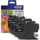 Brother LC30113PKS Original Standard Yield Inkjet Ink Cartridge - Tri-pack - Cyan, Magenta, Yellow - 2 / Pack - 200 Pages