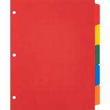 Business Source Plain Tab Color Polyethylene Index Dividers - Blank Tab(s) - 5 Tab(s)/Set - 8.50" Divider Width x 11" Divider Length - Letter - 3 Hole Punched - Red Polyethylene, Yellow, Green, Blue, Orange Divider - Red Polyethylene, Yellow, Green, Blue, Orange Tab(s) - 5 / Set