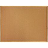 Lorell Oak Wood Frame Cork Board - 18" (457.20 mm) Height x 24" (609.60 mm) Width - Cork Surface - Long Lasting, Warp Resistant - Brown Oak Frame - 1 Each