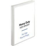 Business Source Round-ring View Binder - 1/2" Binder Capacity - Letter - 8 1/2" x 11" Sheet Size - 125 Sheet Capacity - Round Ring Fastener(s) - 2 Internal Pocket(s) - Polypropylene, Chipboard, Board - White - Wrinkle-free, Non-glare, Transfer Safe, Gap-free Ring, Durable, Sturdy, Clear Overlay - 1 Each