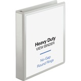 Business Source Round-ring View Binder - 1 1/2" Binder Capacity - Letter - 8 1/2" x 11" Sheet Size - 350 Sheet Capacity - Round Ring Fastener(s) - 2 Internal Pocket(s) - Polypropylene, Chipboard, Board - White - Wrinkle-free, Non-glare, Transfer Safe, Gap