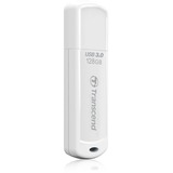 Transcend 128GB JetFlash 730 USB 3.0/Micro USB Flash Drive (OTG) - 128 GB - USB 3.0 - White