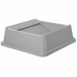 Rubbermaid Commercial Untouchable® Square Swing Top for 3958, 3959 Containers - Square - High Impact Polystyrene (HIPS) - Gray - 4 / Pack