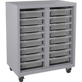 Lorell Pull-out Bins Mobile Storage Unit - 36" Height x 30" Width18" Length%Floor - 28% Recycled - Platinum - Steel - 1 Each