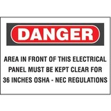 Panduit PPS0710D66 Labels Sign Dngr Area In Frnt Black White 7x10 Ea Pps0710d66 074983916269