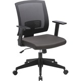 Lorell Mid-back Task Chair - Black Fabric Seat - Black Mesh Back - Mid Back - 5-star Base - Armrest - 1 Each