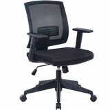 Lorell SOHO Mesh Mid-back Task Chair - Black Fabric Seat - Black Mesh Back - Mid Back - 5-star Base - Armrest - 1 Each