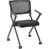 LLR41845 - Lorell Mobile Mesh Back Nesting Chairs with Arm...