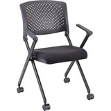 Lorell Upholstered Foldable Nesting Chairs with Arms