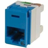 Ortronics Clarity 6 panel jack, rear load, T568A/B, 180 deg, blue - 1 x RJ-45 Network - Female -...