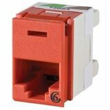 Ortronics Clarity 6 Panel Jack, Rear Load, T568A/B, 180 Deg, Red - 1 x RJ-45 Network - Female - Red...