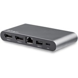 StarTech.com USB C Dock - 4K Dual Monitor DisplayPort Docking Station - 100W Power Delivery Passthrough, GbE, 2x USB-A - Multiport Adapter - Mini USB C docking station - Multiport adapter w/ dual monitor 4K DisplayPort video/2 USB Type-A/GbE/100W Power Delivery pass through - 3.3ft cable/Mac Address Changer/Driverless - Supports dual DP 4K 30Hz + USB 2.0 OR 1080p + USB 3.0 - Win/Chrome OS