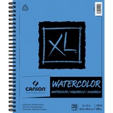 Canson XL Watercolor - 30 Sheets - 60 Pages - Wire Bound - 140 lb Basis Weight - 300 g/m Grammage - 9" x 12" - Erasable, Acid-free Paper, Micro Perforated, Heavyweight Sheet, Textured - 1 Each