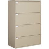 Global 9300 Series Full Pull Lateral File - 4-Drawer - 18" x 36" x 54" - 4 x Drawer(s) for File - Letter, Legal, A4 - Lateral - Pull Handle, Durable, Hanging Bar, Interlocking, Anti-tip, Leveling Glide, Lockable, Ball-bearing Suspension, Welded - Nevada