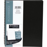 Cambridge Notebook - 80 Sheets - 160 Pages - Twin Wirebound - Ruled Margin - Hard Cover, Perforated, Heavyweight Sheet, Storage Pocket, Textured - Recycled - 1 Each