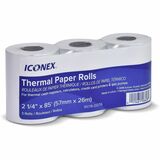 ICONEX Cash Register Roll - 2 1/4" x 85 ft - 3 / Pack - Durable, BPA Free