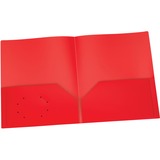 Oxford Letter Pocket Folder - 8 1/2" x 11" - 100 Sheet Capacity - 2 Internal Pocket(s) - Red - 1 Each