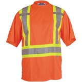 Viking Journeyman Safety T-Shirt X-Large Orange - Recommended for: Construction, Warehouse, Flagger - Chest Pocket, High Visibility, Breathable, Reflective, Hook & Loop, Cell Phone Pocket, Pen Slot - Extra Large Size - Polyester, Mesh - Orange - 1 Each