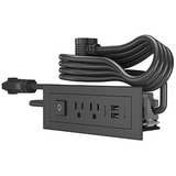 Legrand RDSZBK Power/Data Outlets Furniture Power 2-outlet With Switching And Usb-a Unit- Black 786776189070