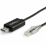 StarTech.com 6 ft. / 1.8 m Cisco USB Console Cable - USB to RJ45 Rollover Cable - Transfer rates up to 460Kbps - M/M - Windows®, Mac and Linux® Compatible - 5.9 ft RJ-45/USB Network Cable for Notebook, Desktop Computer, Router, Server, Switch - First End: 1 x 4-pin USB 2.0 Type A - Male - Second End: 1 x RJ-45 Network - Male - 460 kbit/s - Nickel Plated Connector - 28 AWG - Black - 1