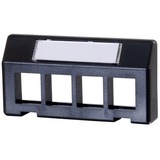 Ortronics Keystone Furniture Adapter Plate, holds 4 Keystone Modules, Black - 4 x Socket(s) - Black...