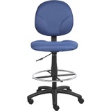 Boss Stand Up Fabric Drafting Stool with Foot Rest Black