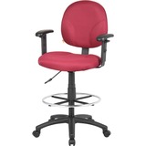 Boss Stand Up Fabric Drafting Stool with Foot Rest Burgundy