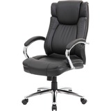 Boss High Back LeatherPlus Exec. Chair W/ Chrome Base