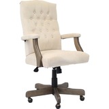 Boss Executive Champagne Velvet Chair With Driftwood Finish Frame