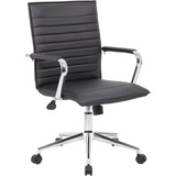 Boss Black Vinyl Hospitality Chair