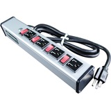 Wiremold Plug-In Outlet Center 4-Outlet Power Strip - NEMA 5-15P - 4 x AC Power - 6 ft Cord - 15 A...