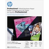 HP Professional Trifold Business Paper - White - Letter - 8 1/2" x 11" - 48 lb Basis Weight - 180 g/m Grammage - Glossy - 150 / Pack
