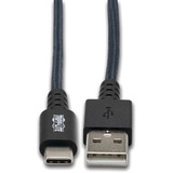 Tripp Lite by Eaton Heavy-Duty USB-A to USB-C Cable USB 2.0 UHMWPE and Aramid Fibers (M/M) Gray 3 ft. (0.91 m)