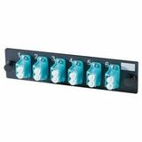 Ortronics 6-LC (12 fibers) multimode aqua adapters with ceramic alignment sleeves - 12 Port(s) - 6...