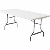 Realspace Molded Plastic Top Folding Table, 29"H x 72"W x 30"D, Gray Granite - Platinum Rectangle Top - Charcoal Base - Traditional Style - 72" (1828.80 mm) Table Top Width x 30" (762 mm) Table Top Depth - 29" (736.60 mm) Height - Assembly Required - Gray