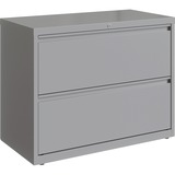 Lorell Fortress Series Lateral File - 36" x 18.6" x 28" - 2 x Drawer(s) for File - Letter, Legal, A4 - Hanging Rail, Magnetic Label Holder, Locking Drawer, Locking Bar, Ball Bearing Slide, Reinforced Base, Adjustable Leveler, Interlocking, Anti-tip - Silv