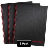 JDK400123488 - Black n' Red Hardcover Twinwire Business Noteb...