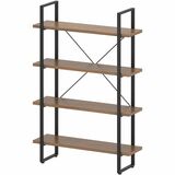 Lorell+SOHO+Rustic+Metal+Frame+Bookcase