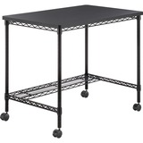 Safco Mobile Wire Desk - Melamine, Black - 35.8" Table Top Width x 24" Table Top Depth - 30.8" Height - Assembly Required - Black - 1 Each