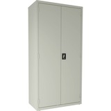 Lorell 4-shelf Steel Janitorial Cabinet - 36" x 18" x 72" - 4 x Shelf(ves) - Hinged Door(s) - Locking System, Welded, Sturdy, Recessed Locking Handle, Durable, Removable Lock, Storage Space, Adjustable Shelf - Light Gray - Powder Coated - Recycled
